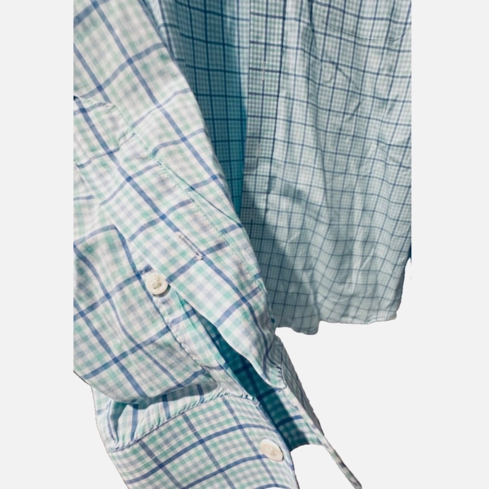 Vineyard Vines Classic Men’s Medium Plaid Cooper Shirt Blue/blue-green/white - Picture 3 of 5